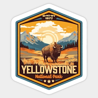 Yellowstone National Park Vintage WPA Style Outdoor Badge Sticker